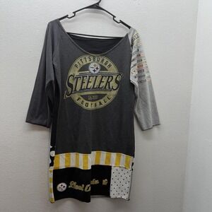 Upcycled Pittsburgh Steelers Dress Patchwork Y2K 2006 Season One Of A Kind SZ M